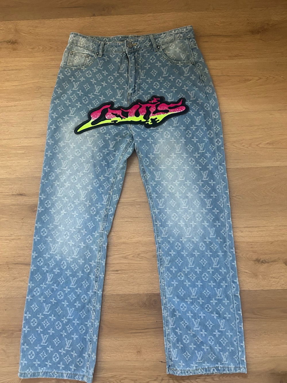 Louis Vuitton Graffiti Virgil Baggy Denim /34x32 Jeans / men’s